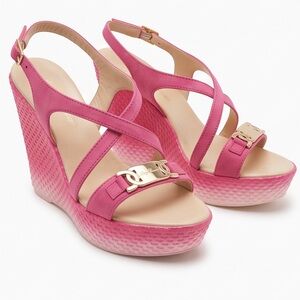 🇮🇹  LUIGI TRAINI 🇮🇹 SUEDE WEDGE SANDALS